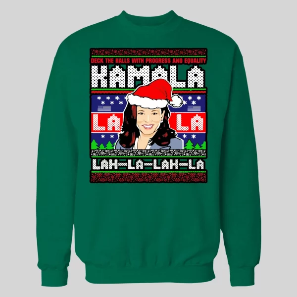 KAMALA LAH-LA-LAH-LA HARRIS CHRISTMAS PATTERN HOLIDAY HOODIE / SWEATSHIRT