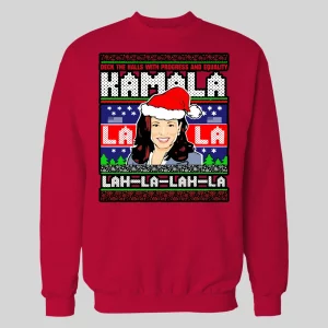 KAMALA LAH-LA-LAH-LA HARRIS CHRISTMAS PATTERN HOLIDAY HOODIE / SWEATSHIRT