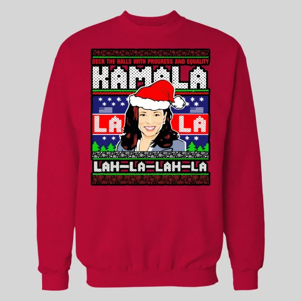 KAMALA LAH-LA-LAH-LA HARRIS CHRISTMAS PATTERN HOLIDAY HOODIE / SWEATSHIRT