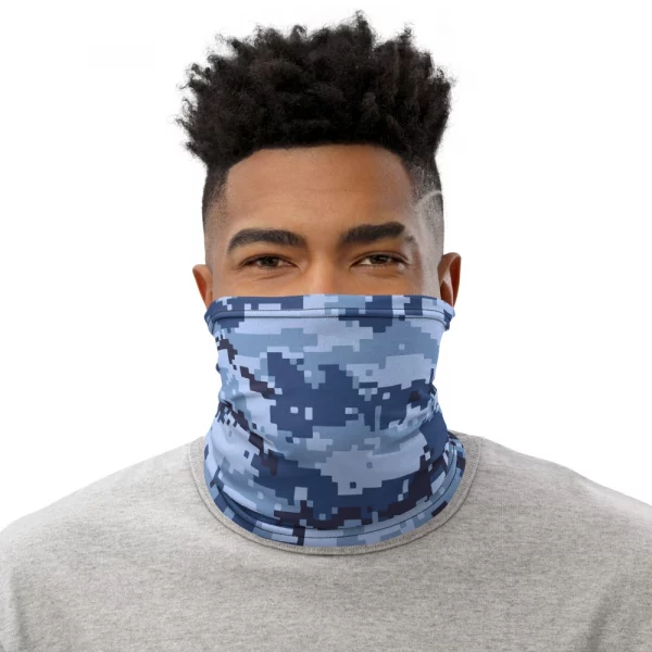 BLUE DIGITAL CAMO PATTERN NECK GAITER