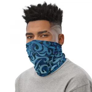 BLUE TRIBAL PATTERN NECK GAITER