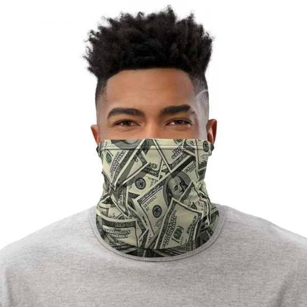 MONEY PRINT PATTERN NECK GAITER