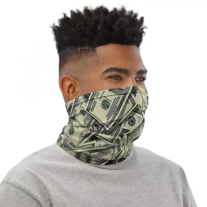 MONEY PRINT PATTERN NECK GAITER