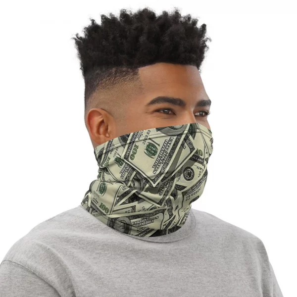 MONEY PRINT PATTERN NECK GAITER