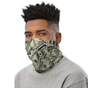 MONEY PRINT PATTERN NECK GAITER