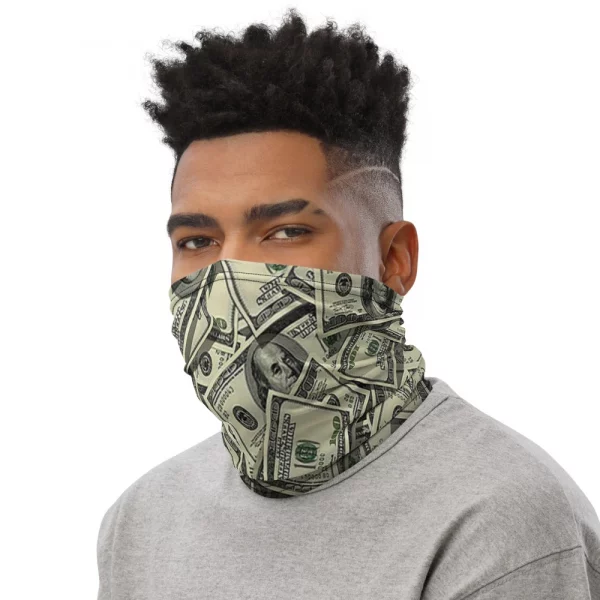 MONEY PRINT PATTERN NECK GAITER