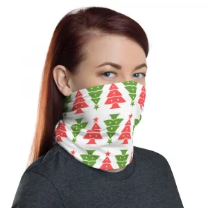 CHRISTMAS TREE HOLIDAY PRINT NECK GAITER