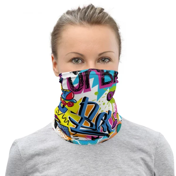 GRAFFITI STYLE PRINT NECK GAITER