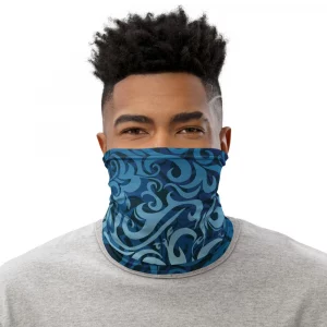 BLUE TRIBAL PATTERN NECK GAITER