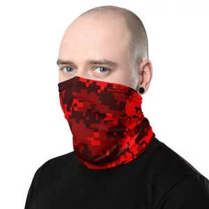 RED DIGITAL CAMO PATTERN NECK GAITER
