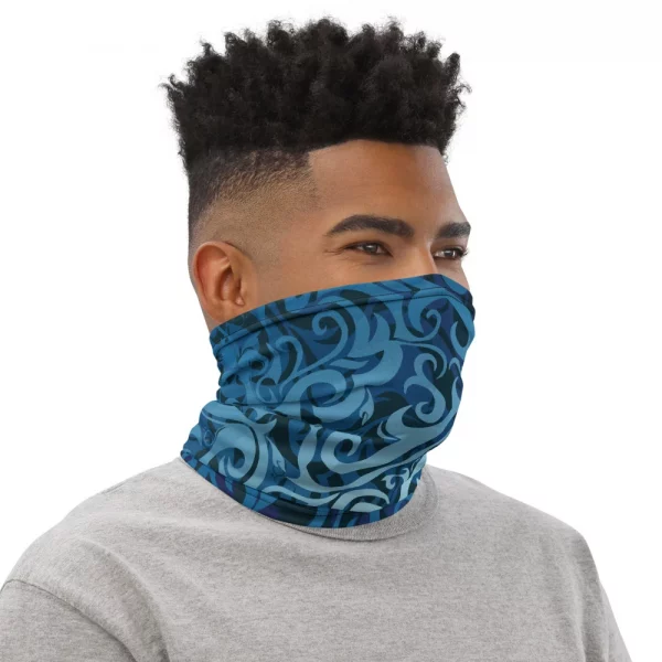 BLUE TRIBAL PATTERN NECK GAITER