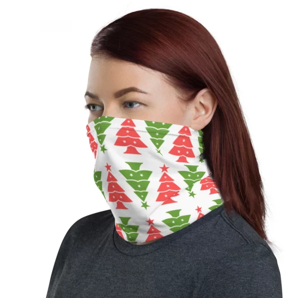 CHRISTMAS TREE HOLIDAY PRINT NECK GAITER