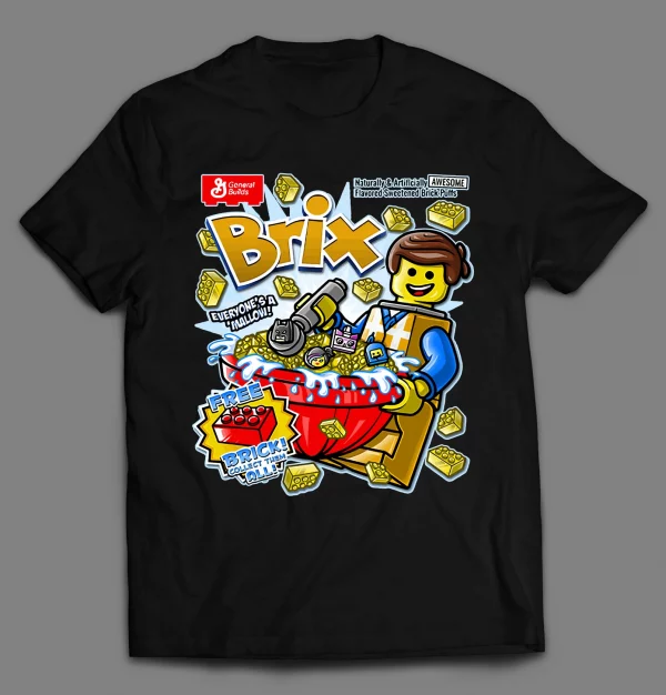 BRIX LEGO MAN CEREAL PARODY SHIRT