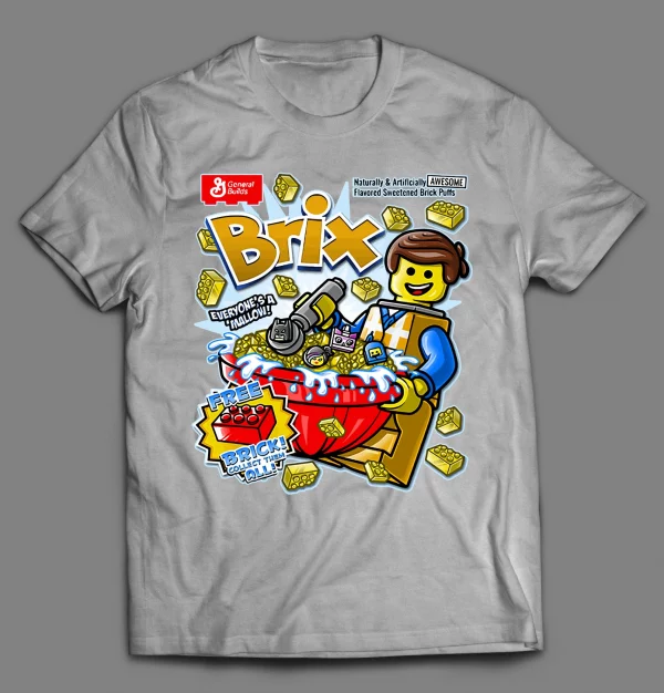 BRIX LEGO MAN CEREAL PARODY SHIRT