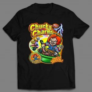 CHUCKY CHARMS HORROR MOVIE CEREAL PARODY SHIRT