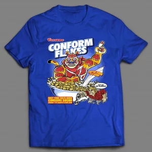 CONFORM FLAKES CEREAL MOVIE PARODY SHIRT