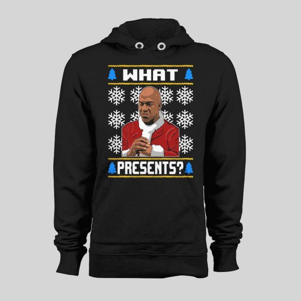 DEEBO WHAT PRESENTS? CHRISTMAS PATTERN HIGH QUALITY HOLIDAY HOODIE/ SWEATSHIRT