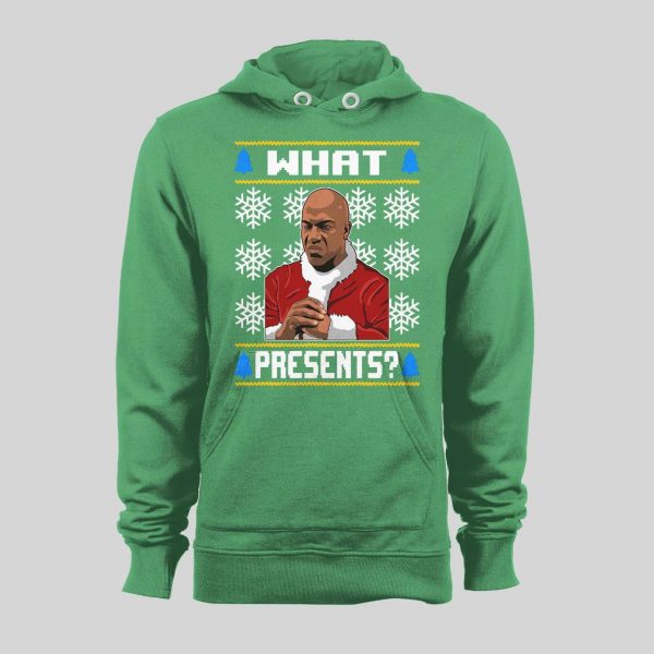 DEEBO WHAT PRESENTS? CHRISTMAS PATTERN HIGH QUALITY HOLIDAY HOODIE/ SWEATSHIRT