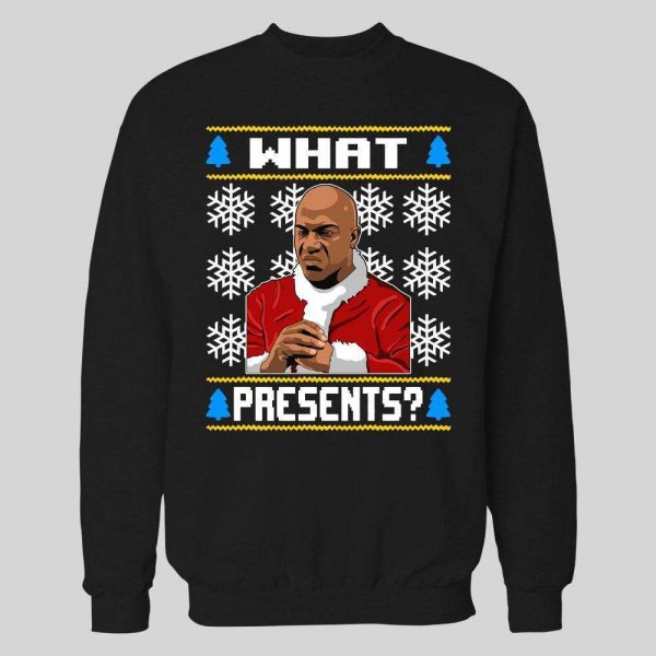 DEEBO WHAT PRESENTS? CHRISTMAS PATTERN HIGH QUALITY HOLIDAY HOODIE/ SWEATSHIRT