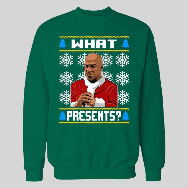 DEEBO WHAT PRESENTS? CHRISTMAS PATTERN HIGH QUALITY HOLIDAY HOODIE/ SWEATSHIRT