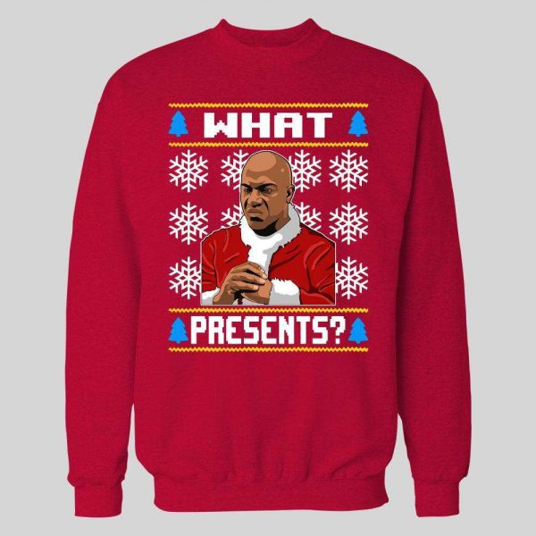 DEEBO WHAT PRESENTS? CHRISTMAS PATTERN HIGH QUALITY HOLIDAY HOODIE/ SWEATSHIRT