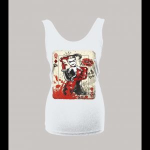 HARLEY QUINN PLAYING CARD HI PUDDIN' MISS ME? COMIC ART LADIES TANK TOP