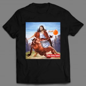 NOT TODAY SATAN JESUS CROSSOVER BASKETBALL PARODY SHIRT