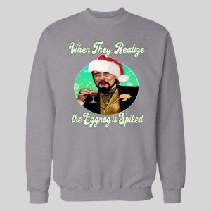 LAUGHING LEO CHRISTMAS WHEN THEY REALIZE THE EGGNOG IS SPIKED HOLIDAY HOODIE/ SWEATSHIRT
