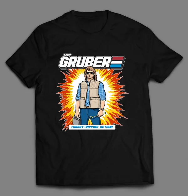 MAC GRUBER THROAT RIPPING ACTION CARTOON PARODY SHIRT