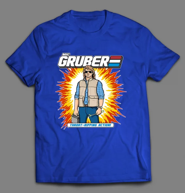 MAC GRUBER THROAT RIPPING ACTION CARTOON PARODY SHIRT