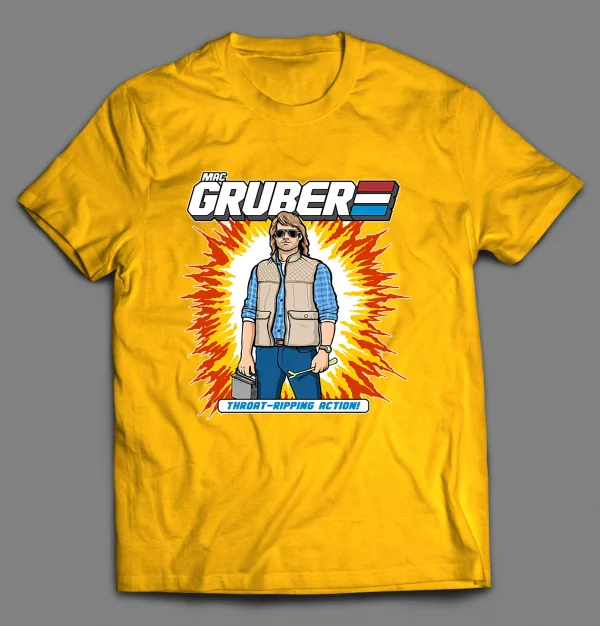 MAC GRUBER THROAT RIPPING ACTION CARTOON PARODY SHIRT