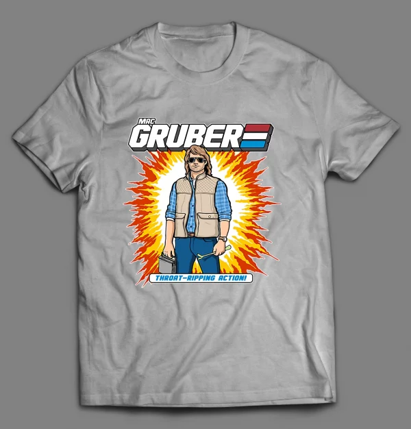 MAC GRUBER THROAT RIPPING ACTION CARTOON PARODY SHIRT