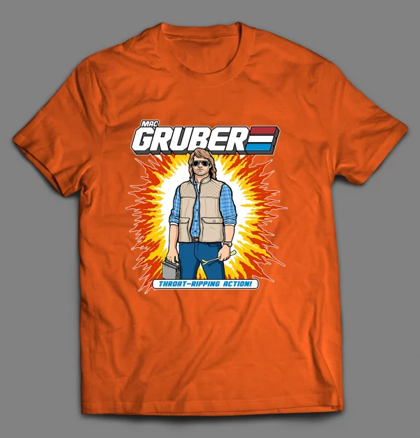 MAC GRUBER THROAT RIPPING ACTION CARTOON PARODY SHIRT