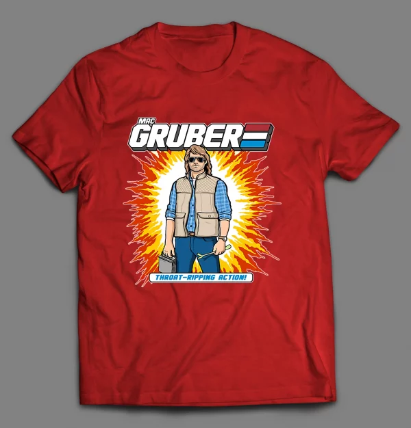 MAC GRUBER THROAT RIPPING ACTION CARTOON PARODY SHIRT