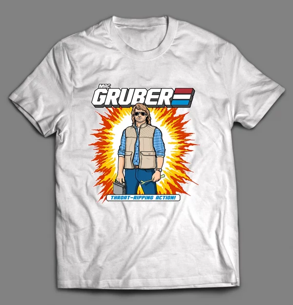 MAC GRUBER THROAT RIPPING ACTION CARTOON PARODY SHIRT