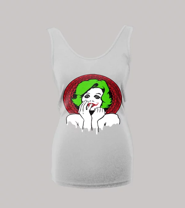 CLOWN FACE MARILYN JOKER LADIES TANK TOP