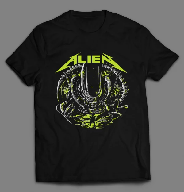 HEAVY METAL XENOMORPH ROCK PARODY SHIRT HEAVY METAL XENOMORPH ROCK PARODY SHIRT