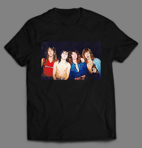 VINTAGE PHOTO OF YOUNG HEAVY METAL BAND SHIRT