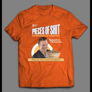 HAPPY GILMORE SHOOTER MCGAVIN PIECES OF SHIT CEREAL PARODY SHIRT