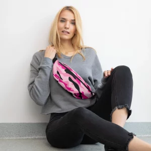 PINK AND BLACK CAMO FANNY PACK