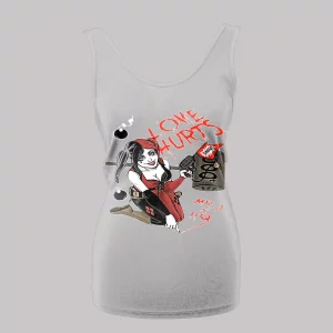 LOVE HURTS HQ COMICBOOK ART LADIES TANK TOP