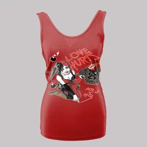 LOVE HURTS HQ COMICBOOK ART LADIES TANK TOP