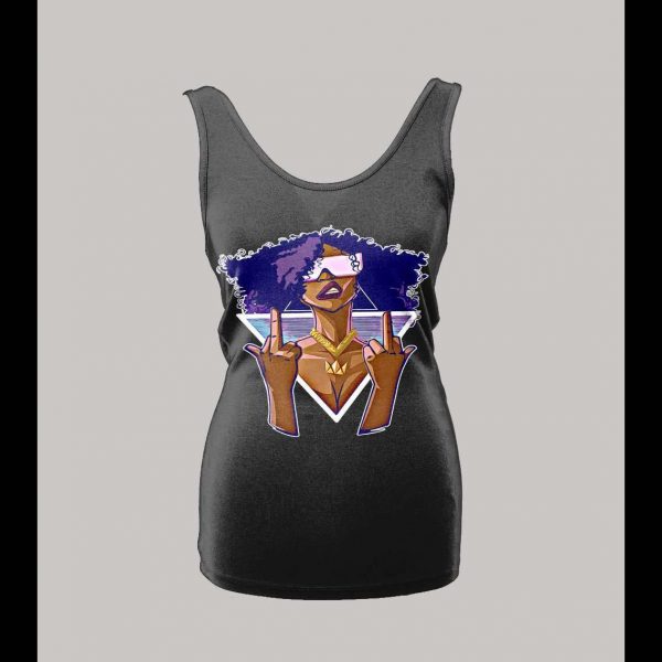 F*CK OFF CYBER PUNK STYLE BLACK CHICK LADIES TANK TOP
