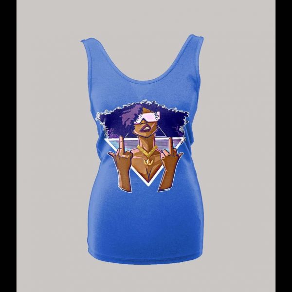 F*CK OFF CYBER PUNK STYLE BLACK CHICK LADIES TANK TOP