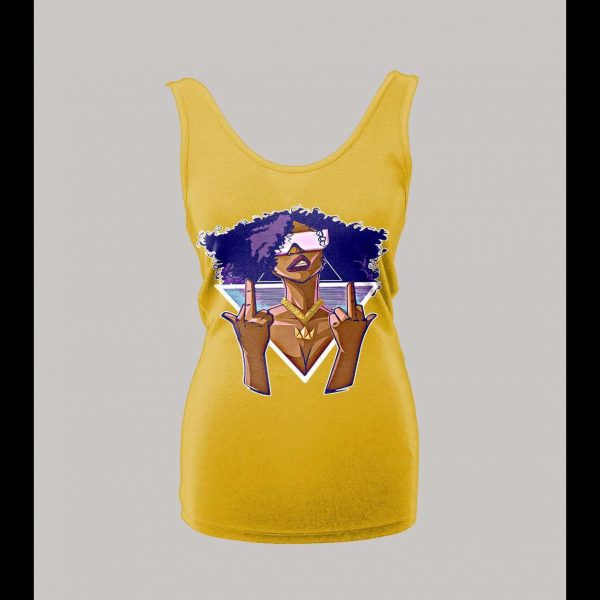 F*CK OFF CYBER PUNK STYLE BLACK CHICK LADIES TANK TOP