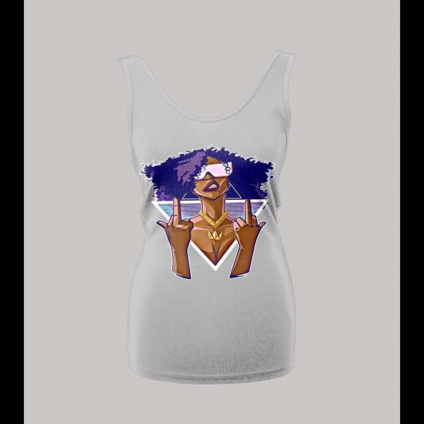 F*CK OFF CYBER PUNK STYLE BLACK CHICK LADIES TANK TOP