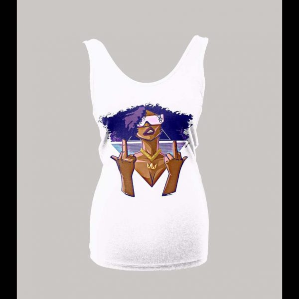 F*CK OFF CYBER PUNK STYLE BLACK CHICK LADIES TANK TOP