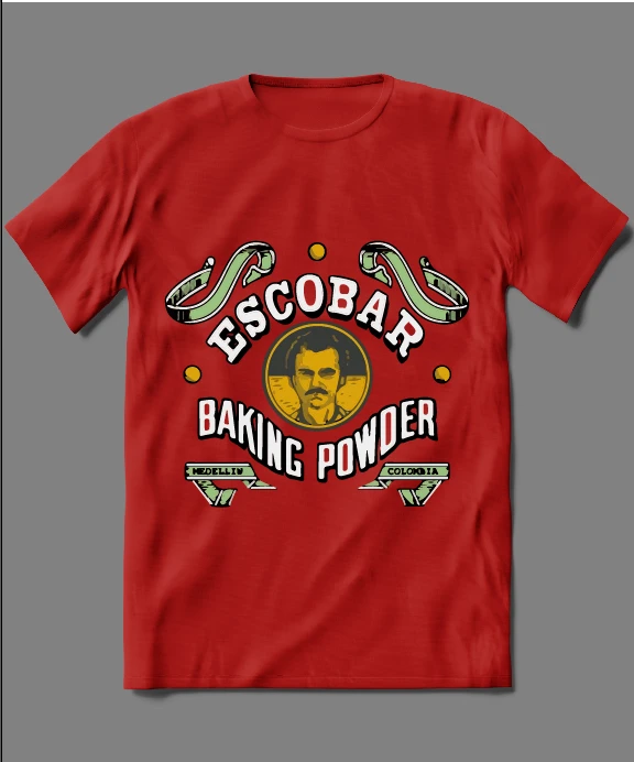 PABLO ESCOBAR BAKING POWDER COKE PARODY SHIRT