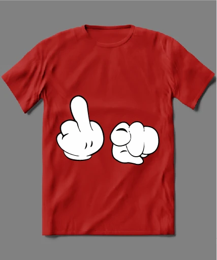 MOUSE HANDS GO F*CK YOURSELF CARTOON PARODY SHIRT
