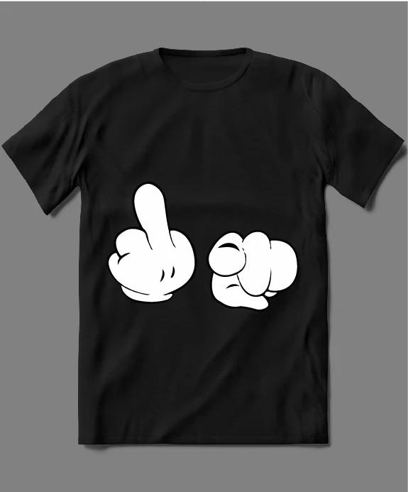MOUSE HANDS GO F*CK YOURSELF CARTOON PARODY SHIRT